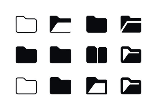 Logo Variations Grid. Cover. Icon set. Set Logo of cover: folder cover tab. harmonious logo variations of the same emblematic concept, each with different