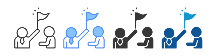 Leadership Icon Set Vector Collection Isolated In Black And White