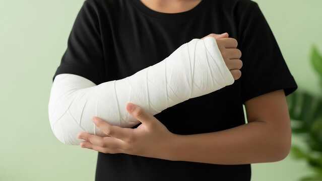 Arm cast shows support with a medical issue