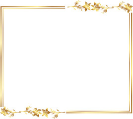 Naklejka premium frame with leaves gold border Golden Border Warm Color Frame