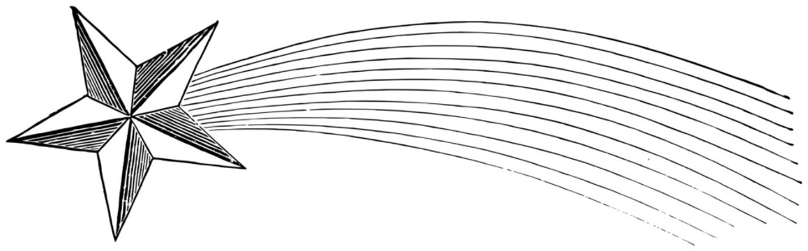 Decorative star with trailing lines illustration