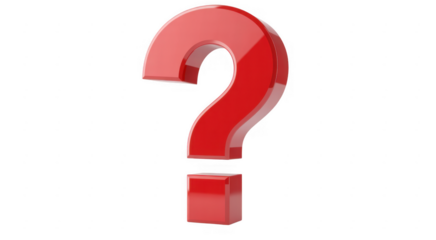 Red Question Mark symbol isolated isolated on a transparent background