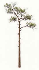 Fototapeta premium Illustrated Pine Tree Coat Rack Home Decor Design