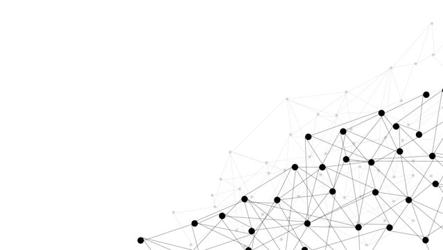 Abstract Network Connection Background with Dots and Lines on White &ndash; Minimal Polygonal Tech Mesh Design for Digital Communication, Data, AI, Science, Technology, and Modern Business Templates