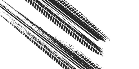 Obraz premium Tire track. Car, bike, motorcycle tyre mark with grunge effect. vector