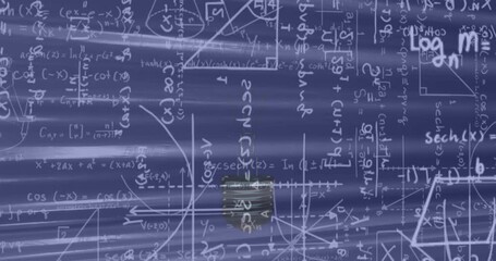 Animation of mathematical equations over lightbulb - Powered by Adobe