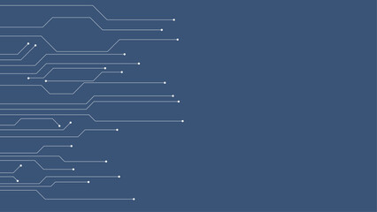 Futuristic Blue Neon Circuit Lines on Black Background &ndash; Abstract Technology PCB Connection Pattern for Cyber Security, Digital Interface, Data Network, Electronics, and Modern Tech Design