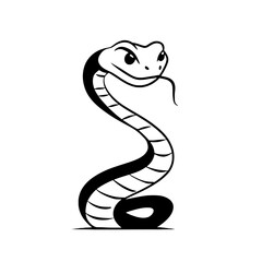 Fototapeta premium Anaconda. Anaconda simple black and white line art vector logo