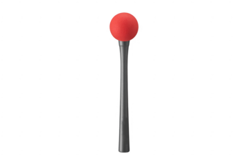 Red microphone black audio equipment isolated on a transparent background
