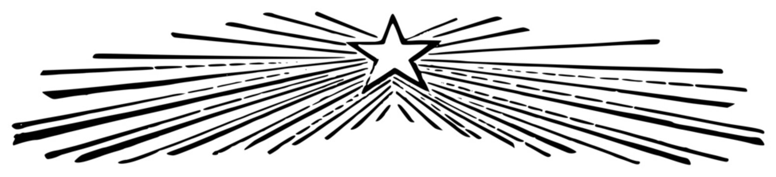 Starburst decorative graphic elements with rays