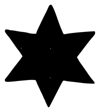 Black Star Shape on White Background