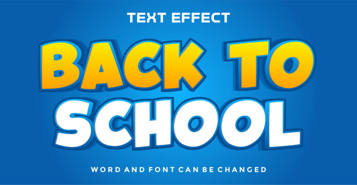 Back to school editable text effect