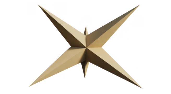 Gold star metal shiny isolated on a transparent background - Powered by Adobe