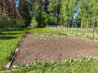 The beds were dug over before planting in the spring.