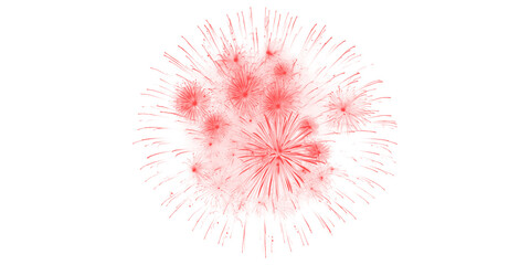 Vivid red fireworks burst brightly against a dark night sky perfect for festive celebrations holiday events new year and