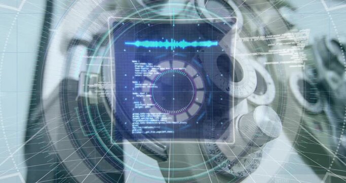 Animation of data processing over optical equipment