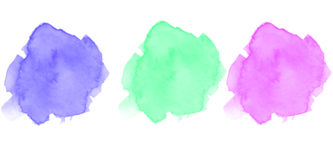 Abstract vibrant blue green purple watercolor splashes on black Modern ink paint art design texture creativity