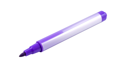 A purple marker pen isolated on solid white background Png
