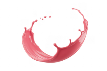 Pink liquid splash isolated dynamic isolated on a transparent background