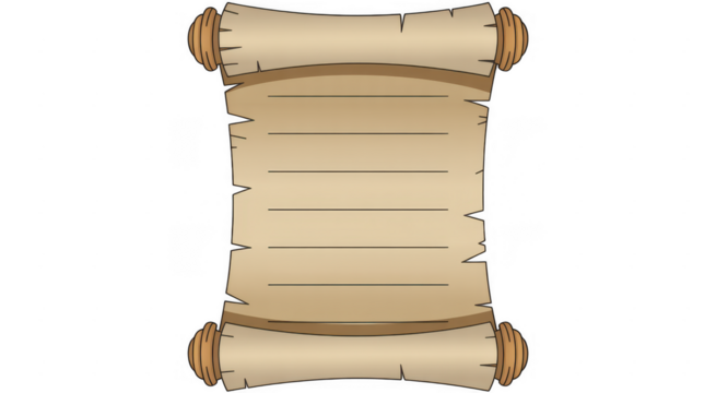 Scroll with lines parchment paper isolated on a transparent background - Powered by Adobe