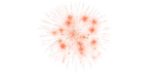 Vibrant orange firework explosion illuminates dark night sky festive celebration event dazzling pyrotechnics display