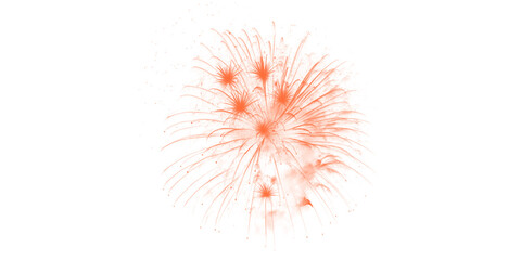 Vibrant orange fireworks burst brightly across the night sky a joyful stunning celebration display for all festive