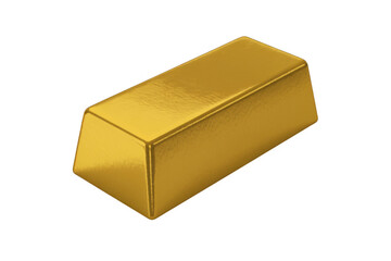 Gold Bar gold ingot precious metal isolated on a transparent background