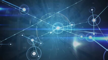 Animation of network of connections over binary coding - Powered by Adobe