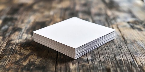 Sticky notes, stack and pile with paper on wooden table for schedule planning, agenda or reminder. Closeup of empty cards or documents for memory, memo or message on checklist, Generative AI
