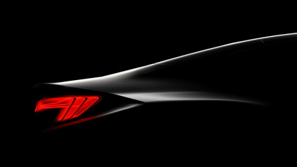 Sports car on black.