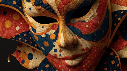 Masquerade Mask's Colorful Artistry: A vibrant and exquisitely detailed masquerade mask, showcasing a fusion of captivating colors and intricate patterns.