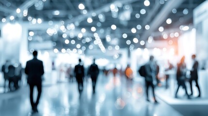 Blurred view of people at a business conference