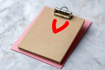 Sticky note, clip and message with reminder for agenda, tasks or post on a white studio background. Closeup of document or pink page with alert, review or memo of sign for notice, Generative AI