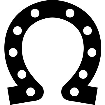 Horse Shoe Icon Spring Season Glyph for Decoration