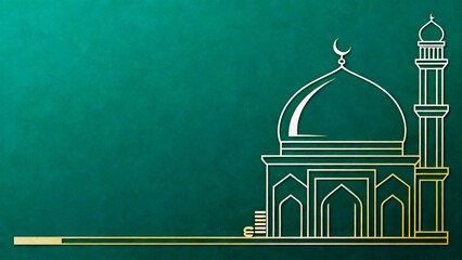 
Minimalist illustration of Islamic finance governance using dark green and gold geometric lines on deep green background. Ideal for sharia banking, halal finance reports, and ethical investment 