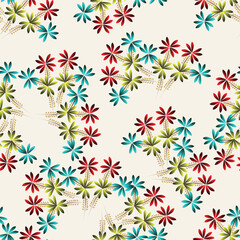 set of abstract floral elements