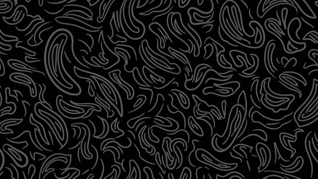 Black Background with White Squiggly Lines Pattern.