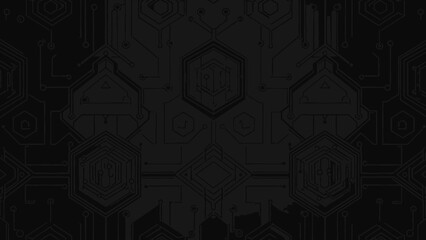 Obraz premium Black Skull with Hexagonal Patterns Design.