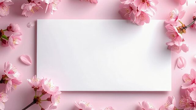 満開の桜に囲まれた余白スペースが春の演出に適した背景素材