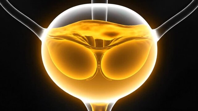 3D Animation of Enlarged Prostate (BPH) Obstructing Urine Flow from Bladder - Medical Visualization