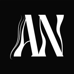 Initial letter AN logo design