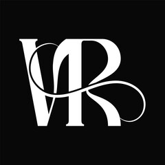 Initial letter VR logo design