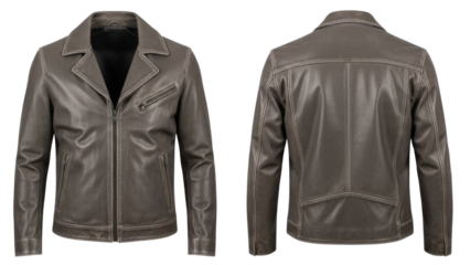 High-quality black leather jacket with Multiple Views and Transparent Background for Mockups and Design