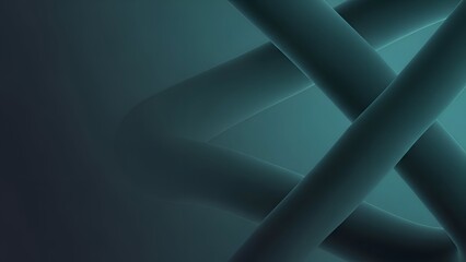 Abstract Teal Tubes Intersecting with Soft Lighting and Gradient Background Creates a Modern Dynamic Design