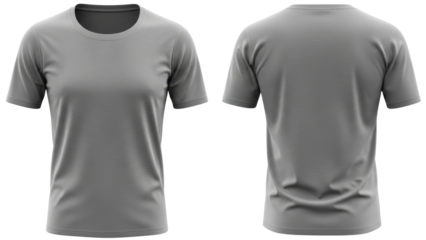 Gray shirt with Multiple Views and Transparent Background for Mockups and Design