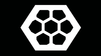 Fototapeta premium A geometric abstract shape with an outer hexagonal frame holding inner hexagonal patterns