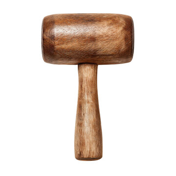 A wooden mallet on a black background