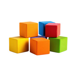 Obraz premium A stack of colorful wooden blocks on a black background