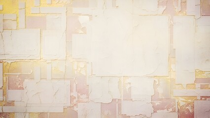 Abstract Rectangular Mosaic in Beige Pink and Gold with Textured Surface Creates a Geometric Pattern