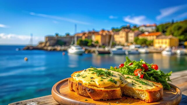 海辺の景色とともに提供される料理が非日常の食体験を伝える